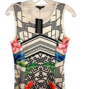 NWT Just Love M Women's Black Floral Sleeveless Dress Miss Size 8 10 New Tags